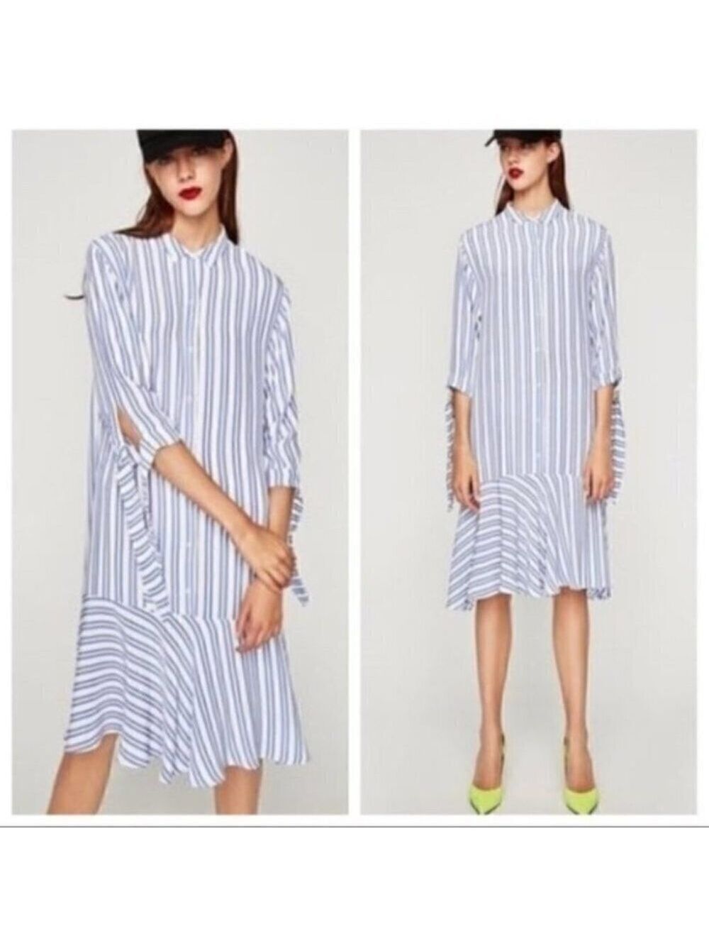 Zara | Striped Asymmetrical Shirtdress